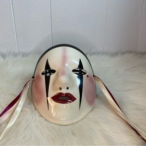 King & Clowns Fancy Faces New Orleans Wall Hanging Ceramic Mask 7.5”L 5.5W